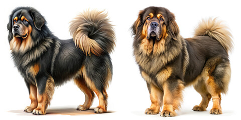 Two Tibetan Mastiff Dogs: Profile Views