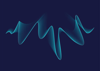 Sound waves equalizer. Frequency audio waveform, music wave or voice graph signal in HUD style. Abstract sound wave stripe lines. Volume level symbol. Vector cartoon illustration