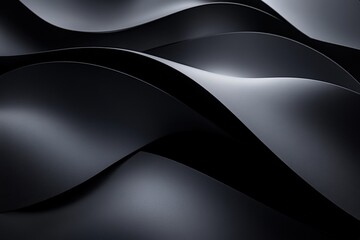 Fluid motion abstract art deep matte black background digital artwork contemporary design artistic perspective visual illusion