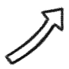 Doodle pencil black arrow