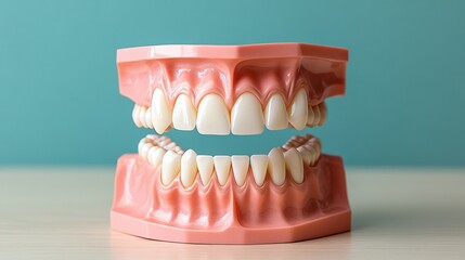 Obraz premium Realistic Model of Human Teeth and Gums for Dental Education