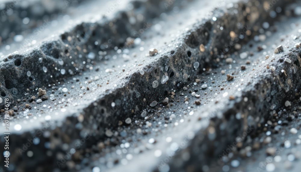 Poster abstract textured surface, wavy ridges, with specks, background of fine particles. possible use desi