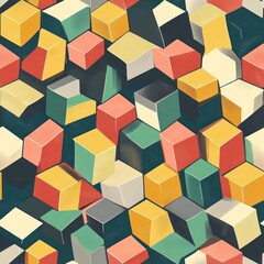 Obraz premium Abstract Colorful Cubes Geometric Pattern Design