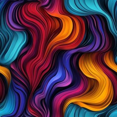Fototapeta premium Abstract Colorful Waves Flowing Seamless Pattern