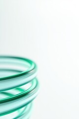 commercial photography for advertising campaign minimalist design of translucent microbial rings layered in vibrant