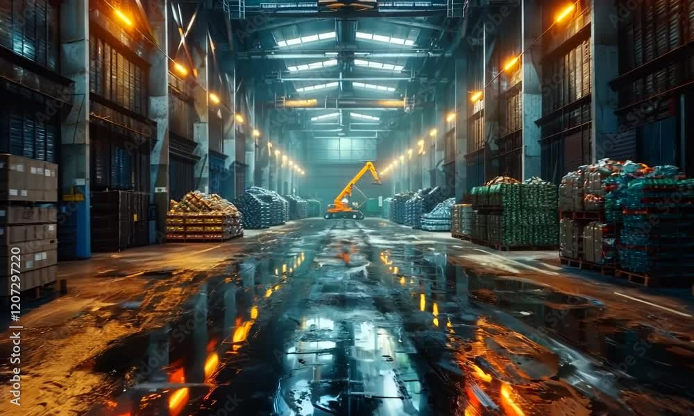 Poster advanced recycling center with robotic sorting and processing
