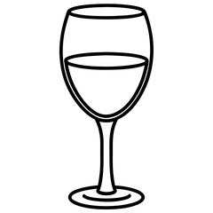 Sophisticated Wine Glass Vector Sketch