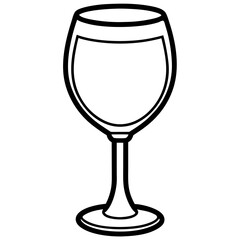 Sophisticated Wine Glass Vector Sketch