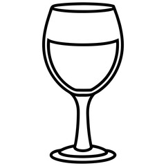 Sophisticated Wine Glass Vector Sketch
