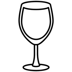 Sophisticated Wine Glass Vector Sketch