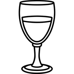 Sophisticated Wine Glass Vector Sketch
