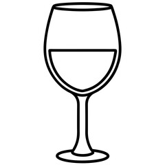 Sophisticated Wine Glass Vector Sketch