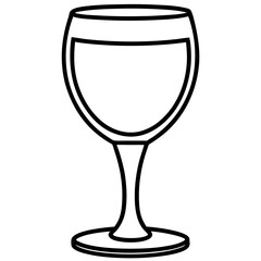 Sophisticated Wine Glass Vector Sketch