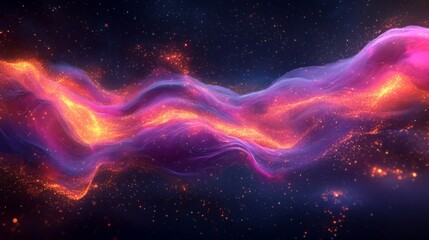 Fototapeta premium Cosmic Nebula with Vibrant Hues and Sparkling Stars