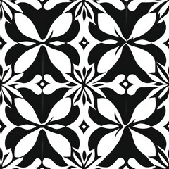 Fototapeta premium Abstract Black And White Floral Pattern Design