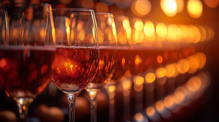  wine in crystal glasses, alcohol drink and luxury aperitif, oenology and viticulture product