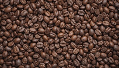 Fototapeta premium Roasted coffee beans texture background, close-up view