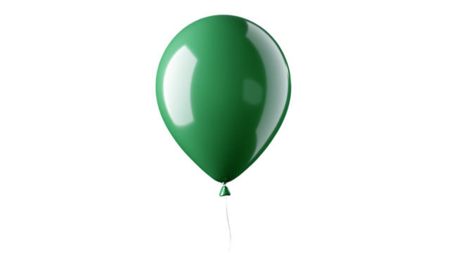 green balloon isolated on transparent background