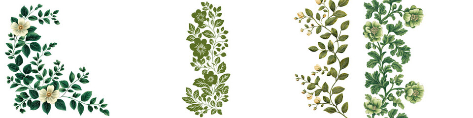 Lush and Vibrant Green Foliage Botanical Pattern Backdrop with Fresh Natural Leaves and Flourishing Plant Elements for Floral and Design