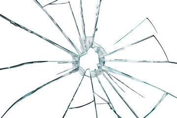 of broken glass, cut out