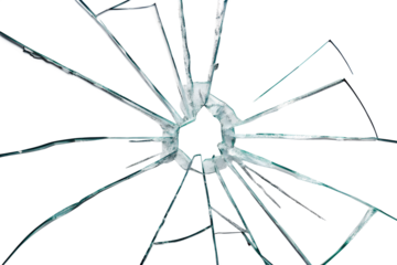 of broken glass, cut out