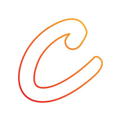 C gradient icon with white background vector stock illustration