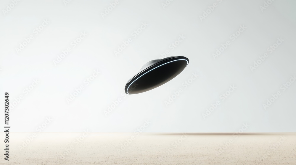 Aufkleber futuristic hovering object with sleek design and minimalistic style, showcasing modern technology ag