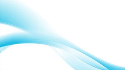 Bright blue smooth glossy waves abstract elegant background