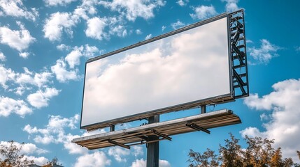 Blank Billboard Mockup Outdoor Advertising Sky sign blue media large  