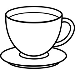 Tea Cup Line Art Illustration