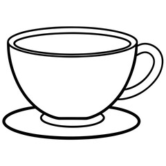 Tea Cup Line Art Illustration