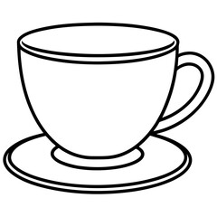 Tea Cup Line Art Illustration