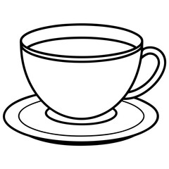 Tea Cup Line Art Illustration