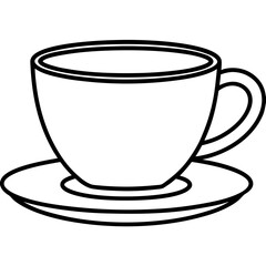 Tea Cup Line Art Illustration