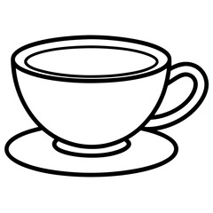 Tea Cup Line Art Illustration