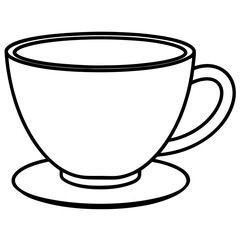 Tea Cup Line Art Illustration