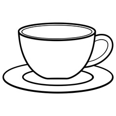 Tea Cup Line Art Illustration