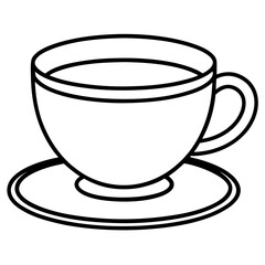 Tea Cup Line Art Illustration