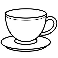 Tea Cup Line Art Illustration