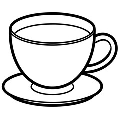 Tea Cup Line Art Illustration