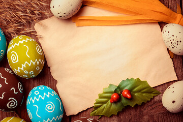 Religious international traditional holiday, celebration easter. Easter card, easter egg, easter day, happy easter.
