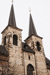 Incredible architecture in the old town of Prague. Historically preserved buildings from ancient times.