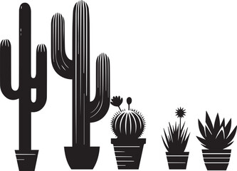 cactus background silhouette vector