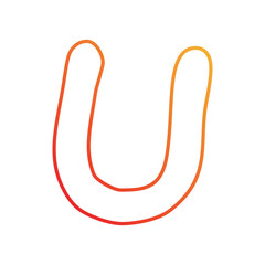 U gradient icon with white background vector stock illustration