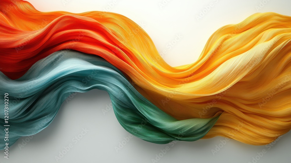 Poster abstract colorful fabric swirls: a dynamic display of hues and textures