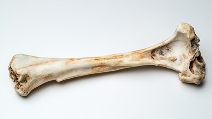 Fototapeta premium A bare bone with no meat, against a plain white background