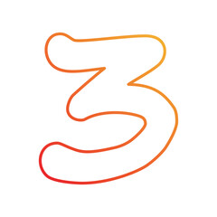 3 gradient icon with white background vector stock illustration