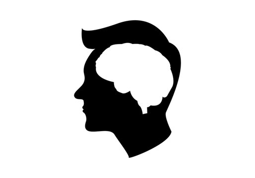 El cerebro humano. El cerebro masculino. Psicolog&iacute;a o psiquiatr&iacute;a. Salud mental. La oscuridad de la mente, en blanco y negro