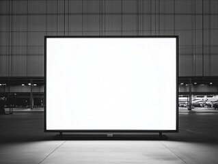 Blank plasma screen in public for mockup