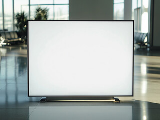 Fototapeta premium Blank plasma screen in public for mockup